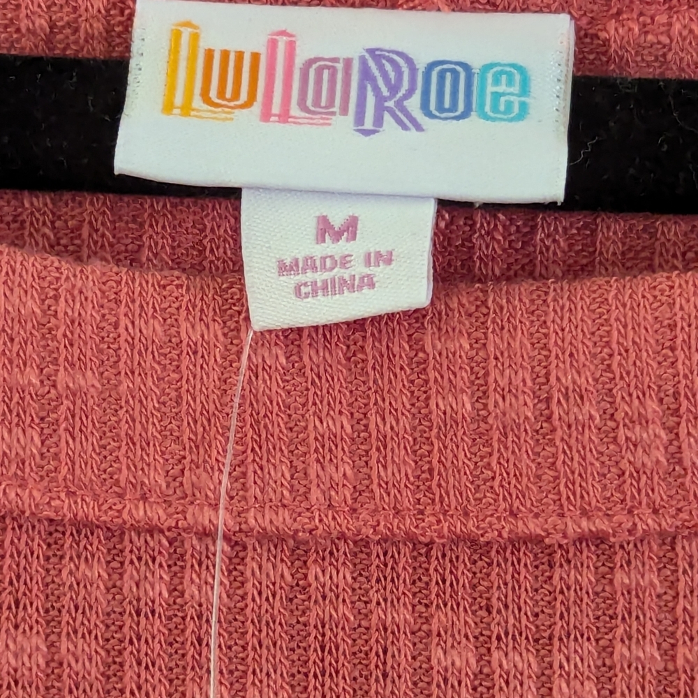 LuLaRoe Carla 3/4 Sleeve Ribbed Top - Coral - Picture 4 of 8